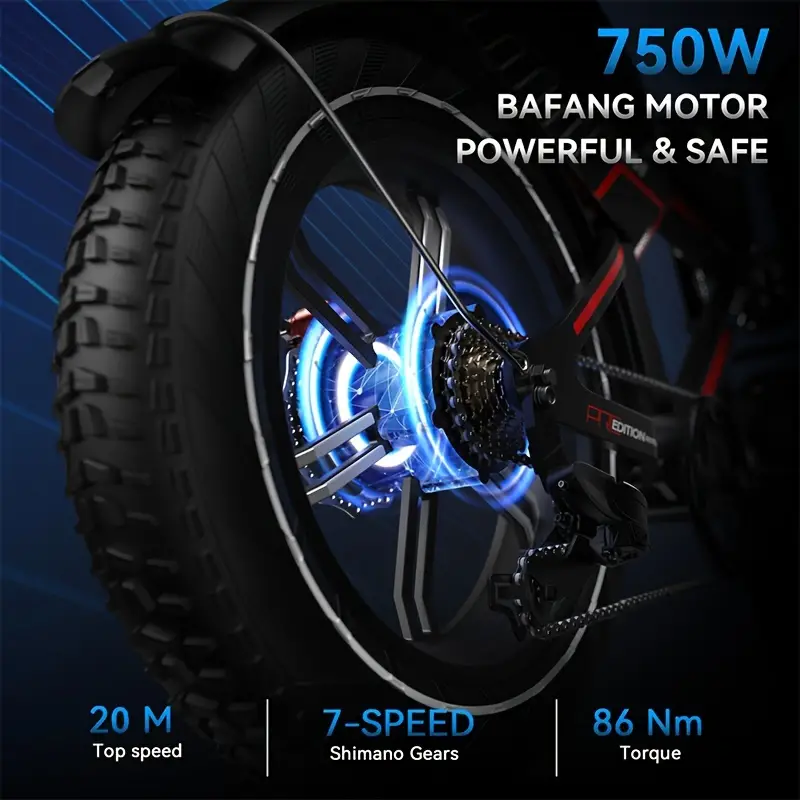 20 x 4 fat tire electric bike for adults 750w 48v 20ah 40ah battery ebikes hydraulic disc brakes dual shock absorber 20mph 7 speed mountain electric bicycle zm details 2