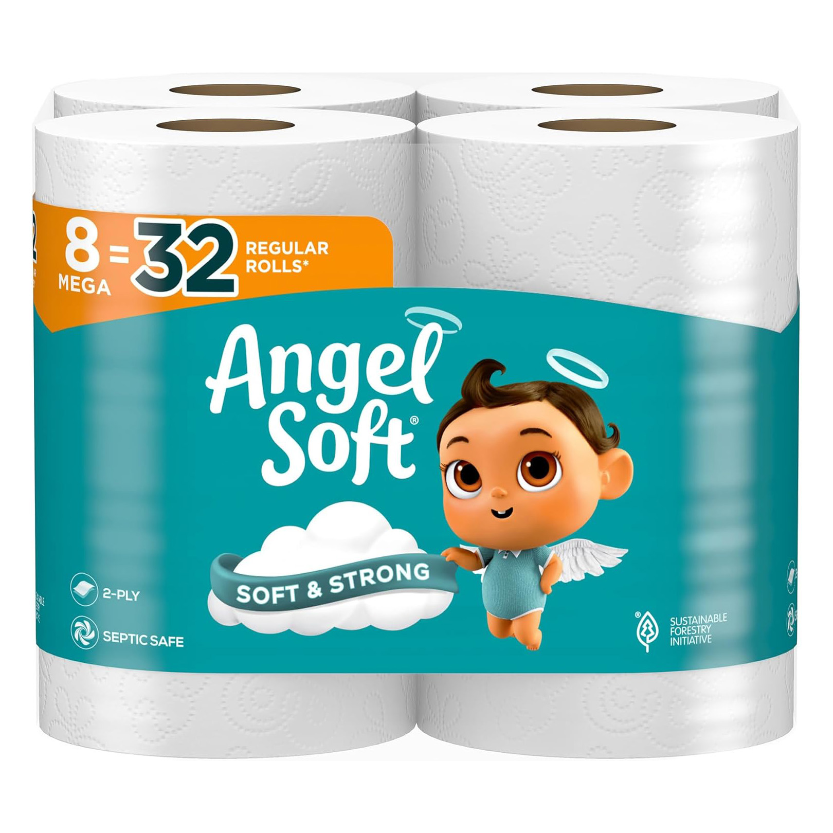 Papel higiénico Angel Soft, 16 rollos grandes = 64 rollos regulares, papel higiénico suave y resistente
