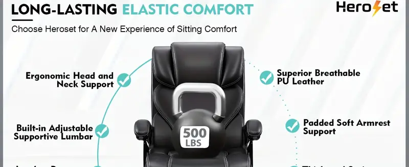 de , de escritorio ergonómica y computadora de 500 , transpirable resistencia con ajustable, , PC detalles 3