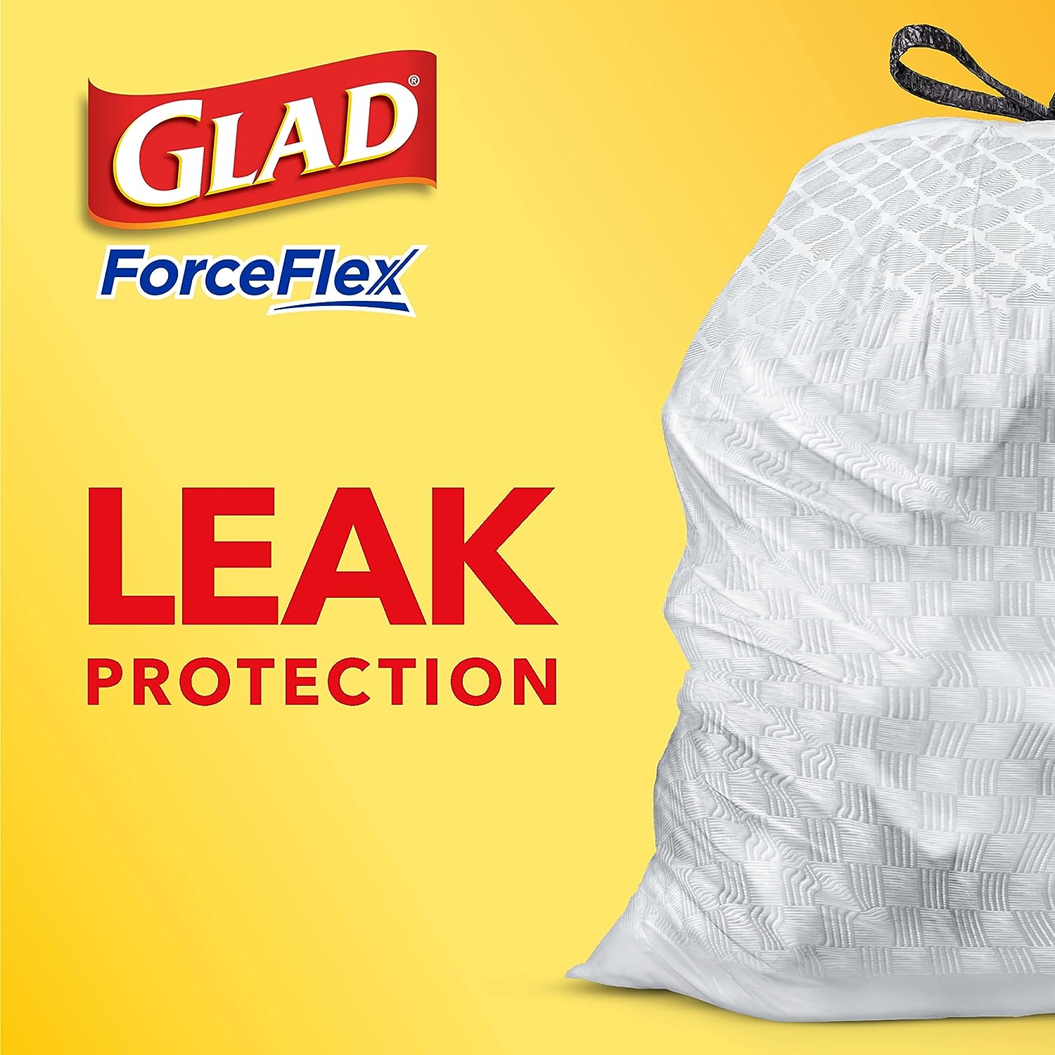 Glad Protection Series Force Flex - Protector de olores con cordón Gain Original, 13 galones, 1/110 unidades