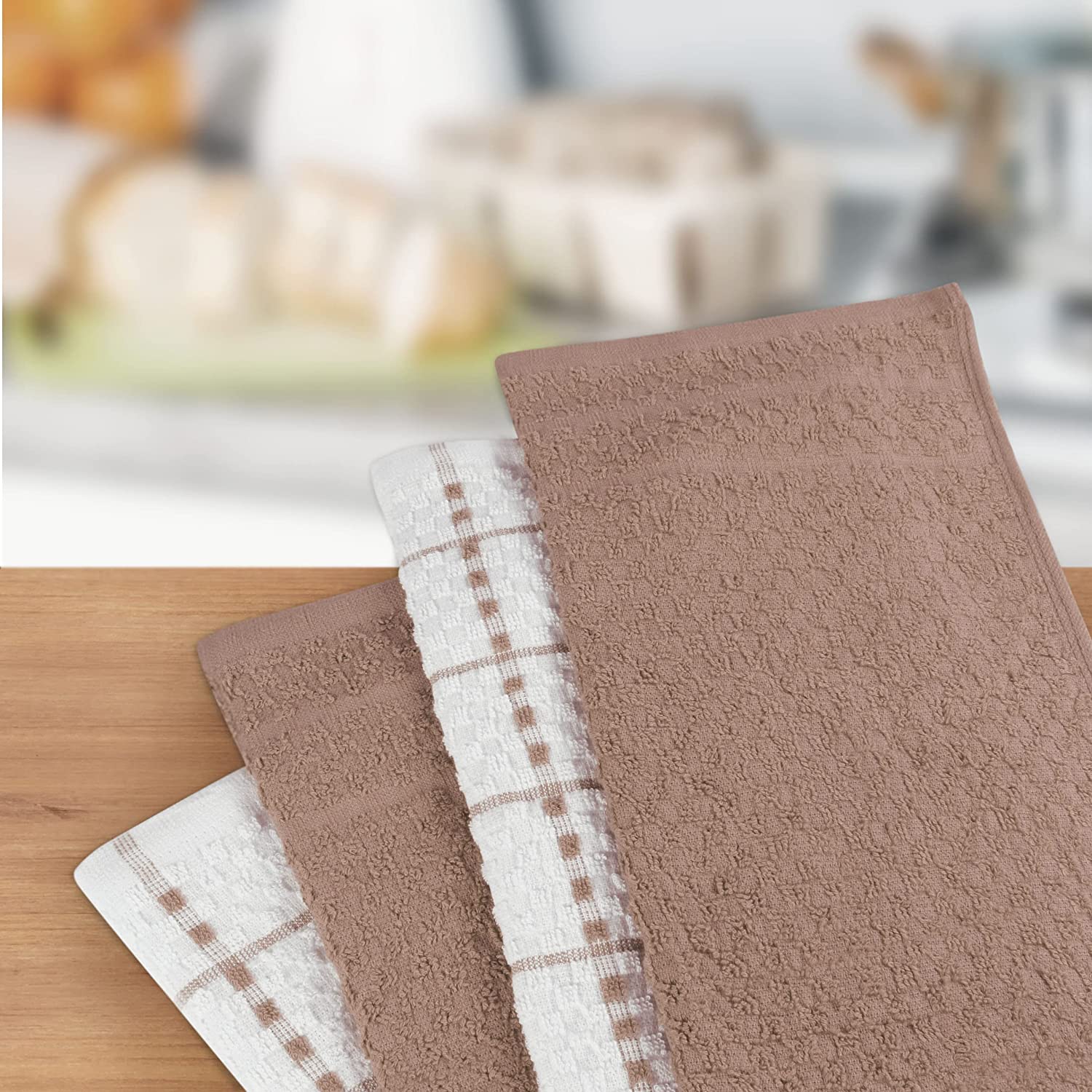 Toallas de cocina (paquete de 12), 15 x 25 pulgadas, 100 % algodón hilado en anillos, súper suaves y absorbentes, juego de toallas de cocina, paños de cocina y toallas de bar (negro)