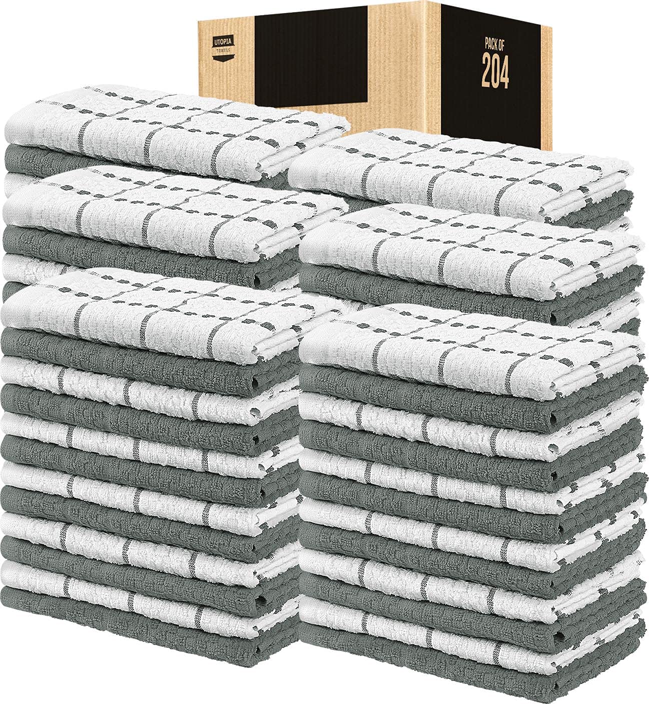 Toallas de cocina (paquete de 12), 15 x 25 pulgadas, 100 % algodón hilado en anillos, súper suaves y absorbentes, juego de toallas de cocina, paños de cocina y toallas de bar (negro)