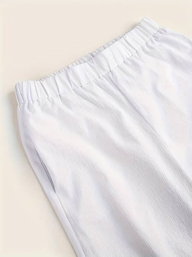 Set de dos piezas combinables de color liso, camiseta sin mangas casual y conjuntos de panta