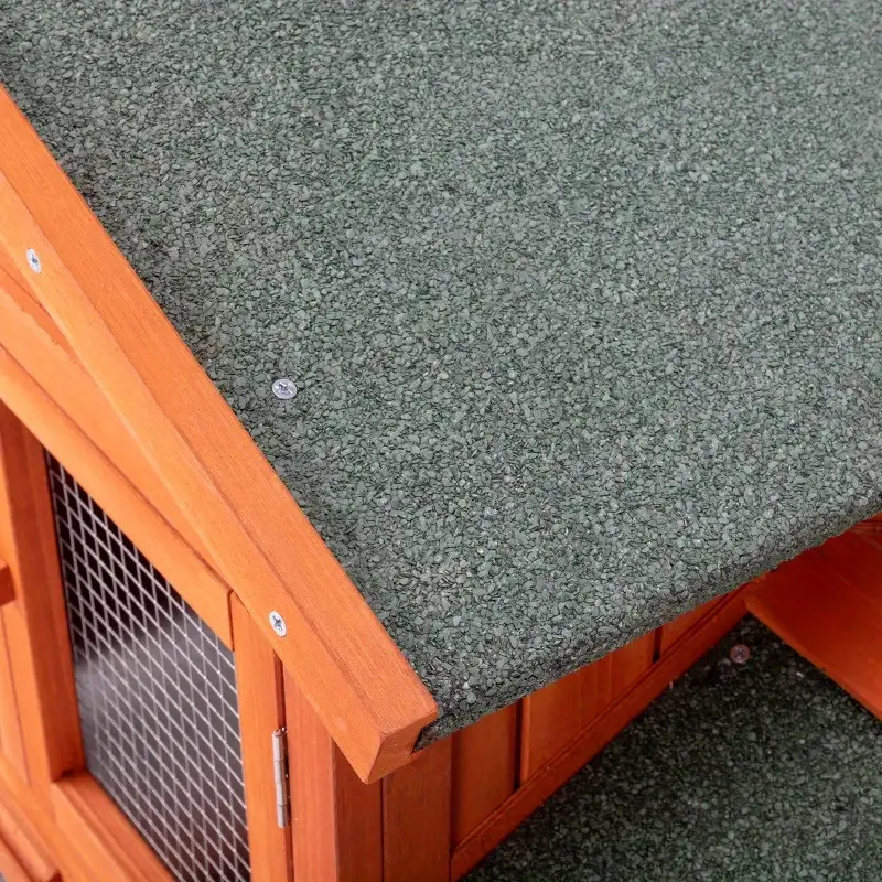 Jaula de madera para gallinas, 61 pulgadas, verde  , con malla de alambre, techo triangular de doble capa, jaula para mascotas para gallinas, conejos, perros, modelo N001 detalles 9