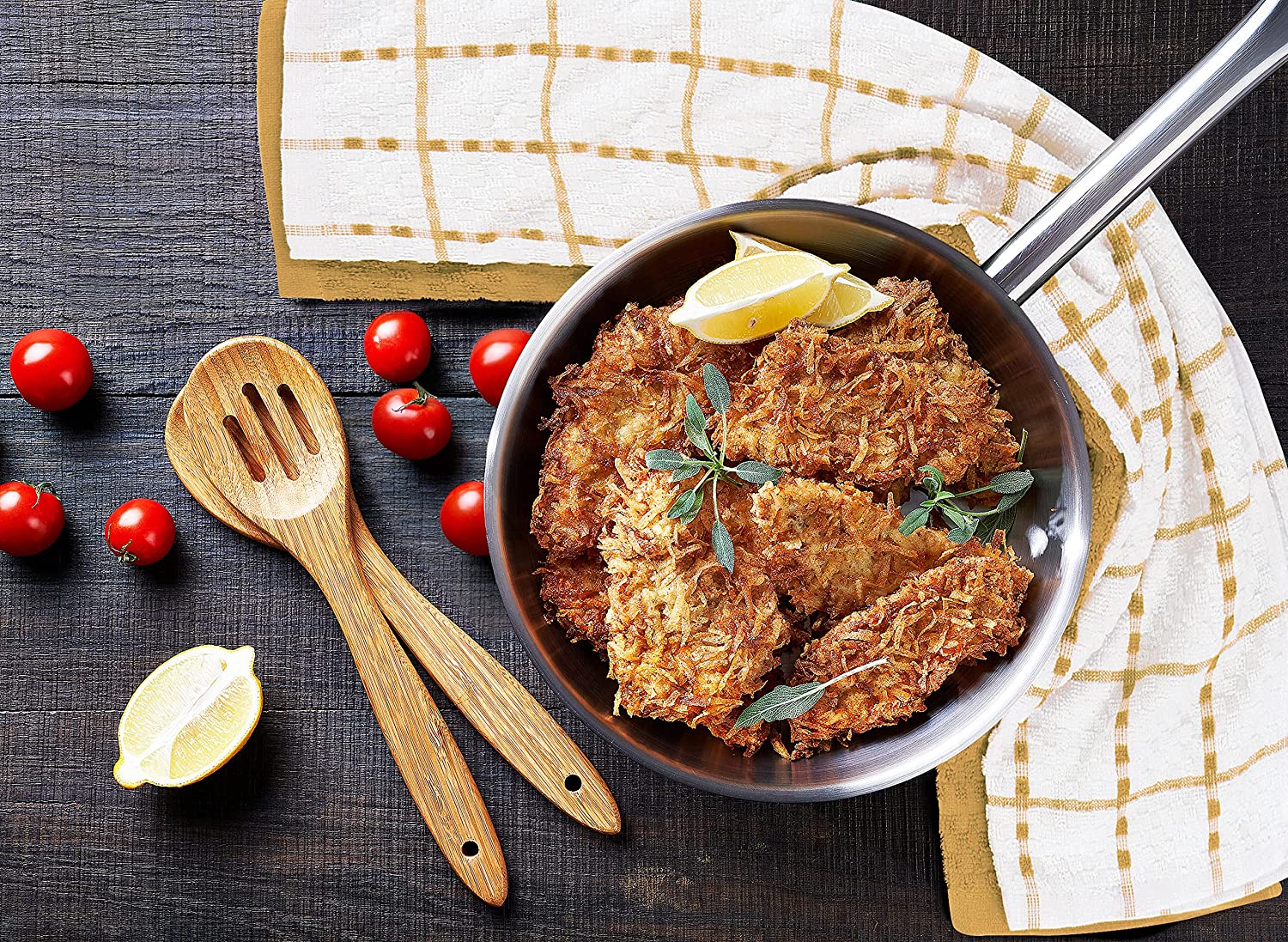 Toallas de cocina (paquete de 12), 15 x 25 pulgadas, 100 % algodón hilado en anillos, súper suaves y absorbentes, juego de toallas de cocina, paños de cocina y toallas de bar (negro)