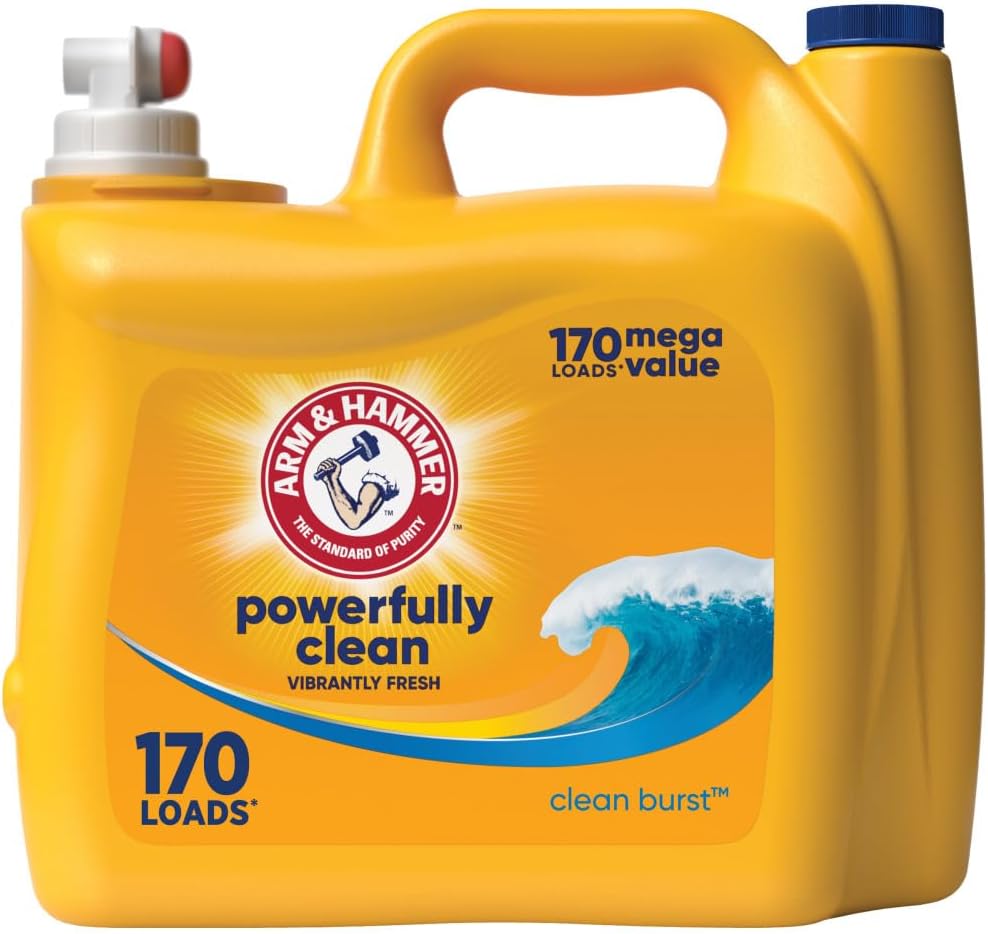 Detergente líquido para ropa Arm & Hammer Clean Burst, 170 cargas, 170 onzas líquidas