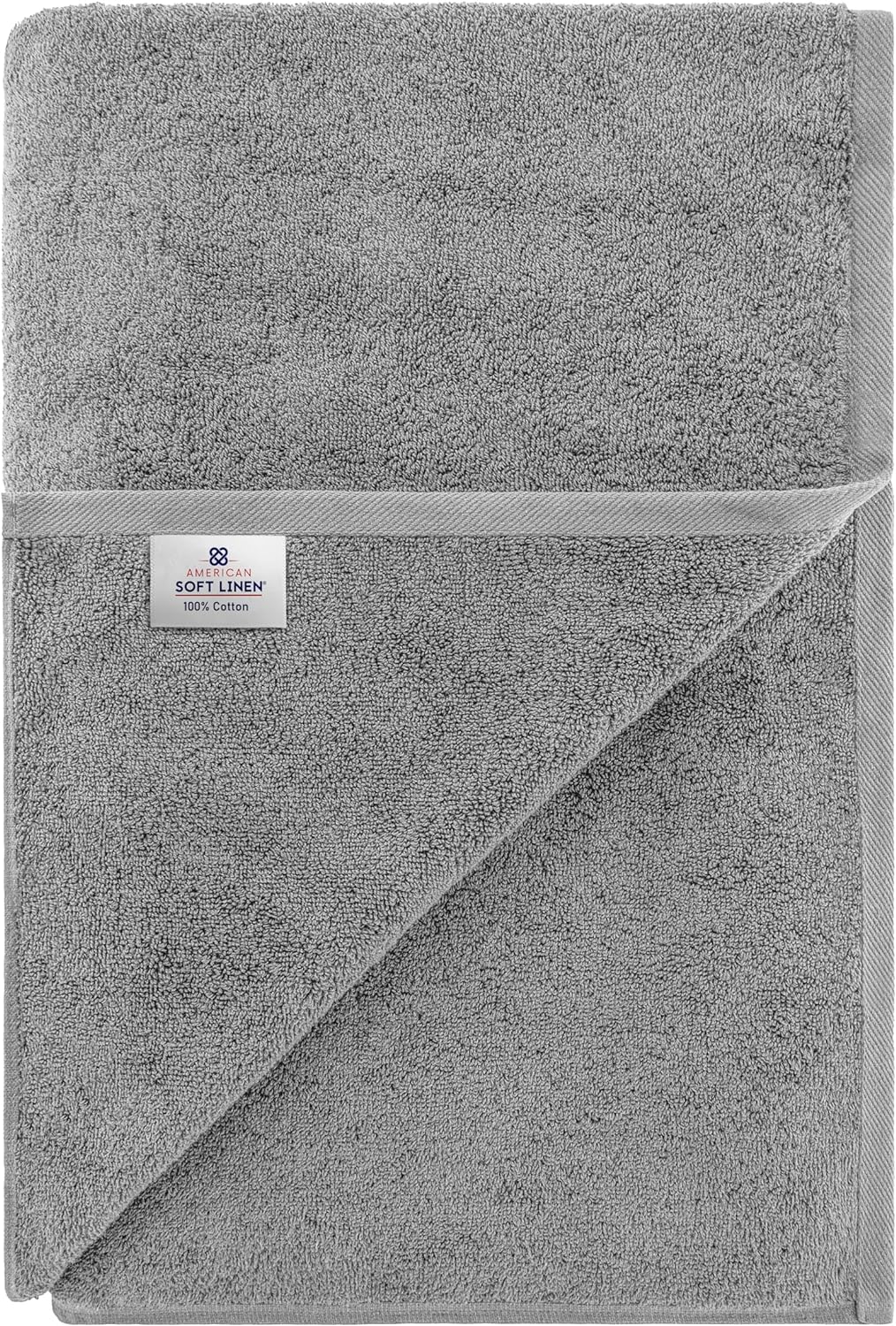 Juego de toallas de lujo American Soft Linen de 6 piezas: 2 toallas de baño, 2 toallas de mano y 2 toallitas, 100 % algodón turco, color gris claro.