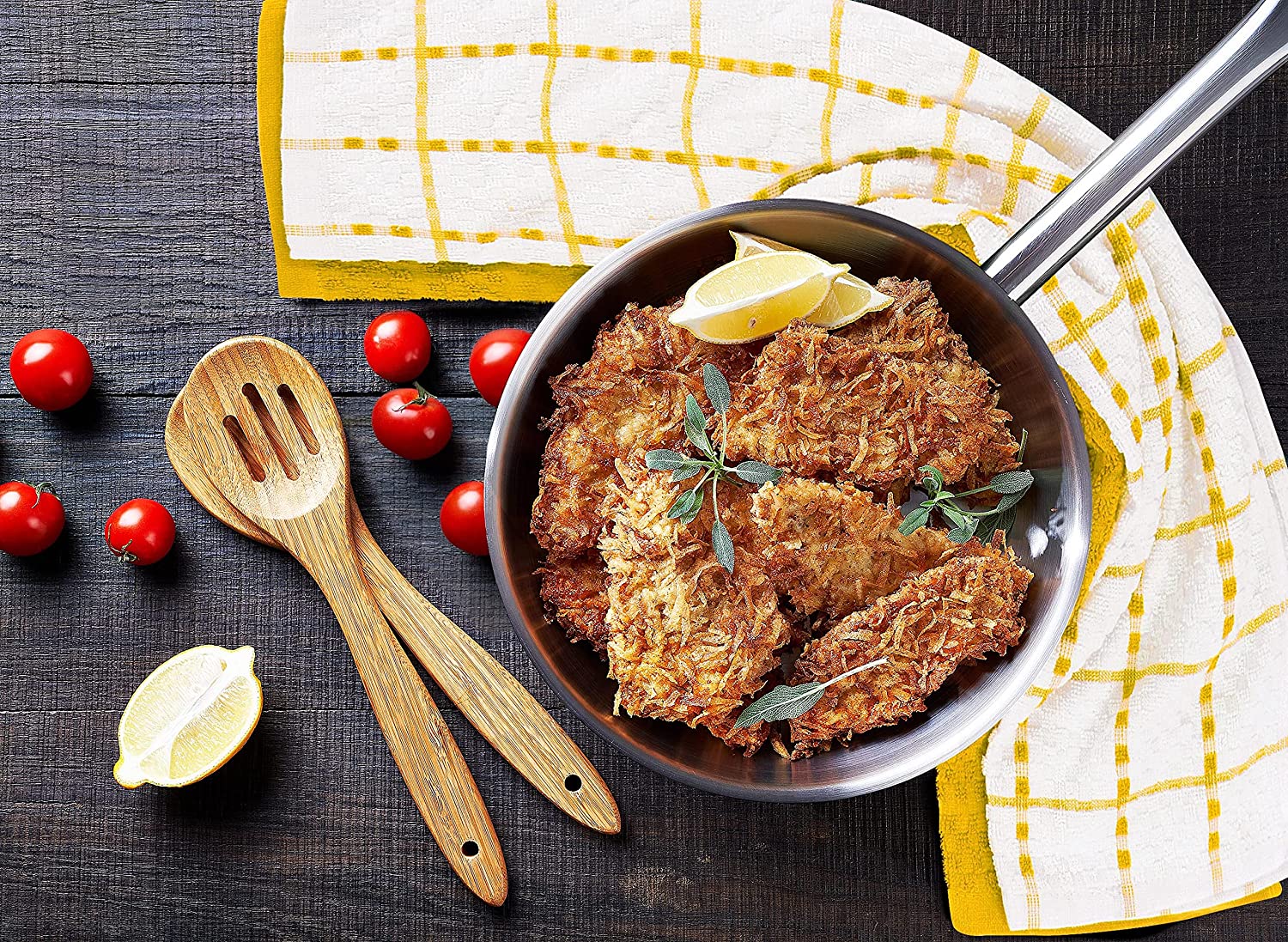 Toallas de cocina (paquete de 12), 15 x 25 pulgadas, 100 % algodón hilado en anillos, súper suaves y absorbentes, juego de toallas de cocina, paños de cocina y toallas de bar (negro)