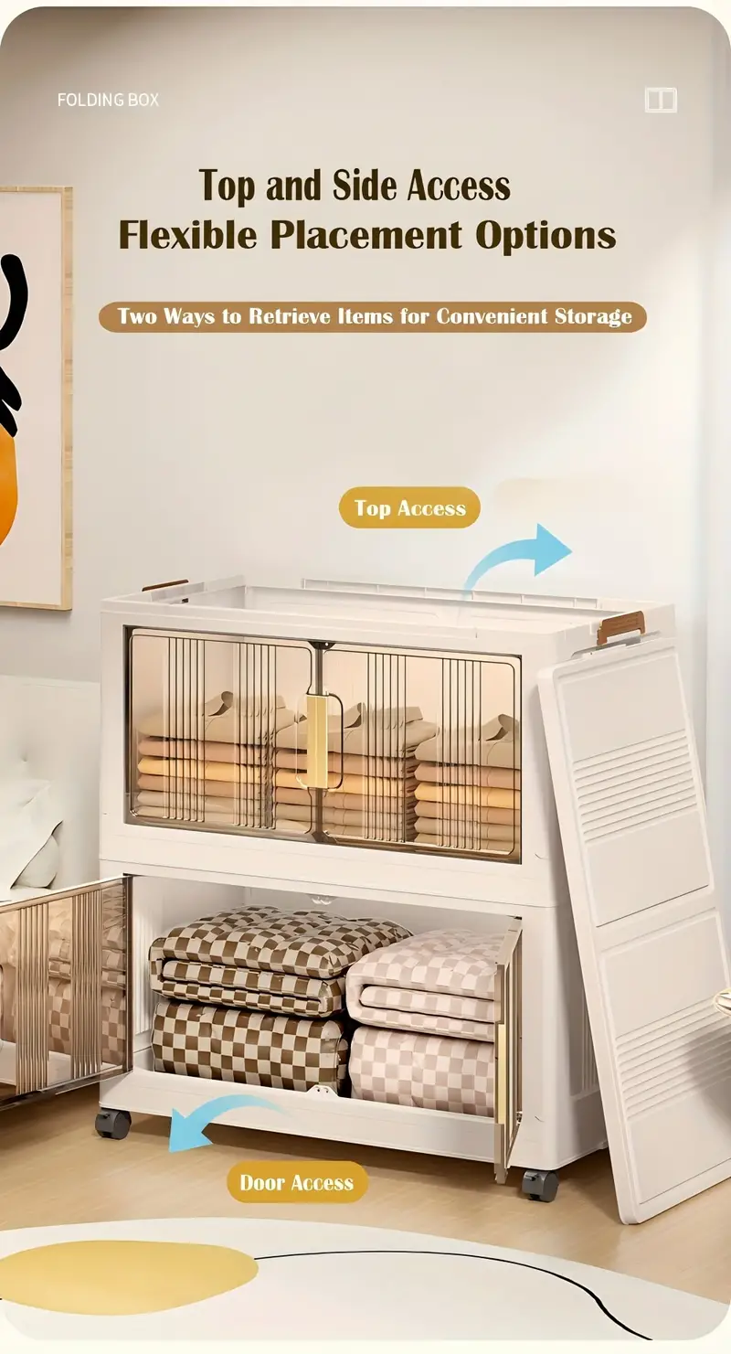 5 Contenedores de almacenamiento de plástico de 5 niveles con tapas - Gabinete de almacenamiento extragrande de 29.2 de ancho, contenedores apilables plegables con ruedas, sistema organizador plegable para armario, baño, hogar, oficina, dormitorio detalles 4