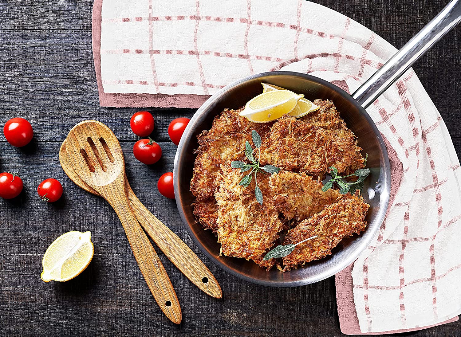 Toallas de cocina (paquete de 12), 15 x 25 pulgadas, 100 % algodón hilado en anillos, súper suaves y absorbentes, juego de toallas de cocina, paños de cocina y toallas de bar (negro)