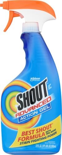 Gel quitamanchas Shout Advanced para ropa, elimina más de 100 tipos de manchas difíciles - Spray de 22 oz