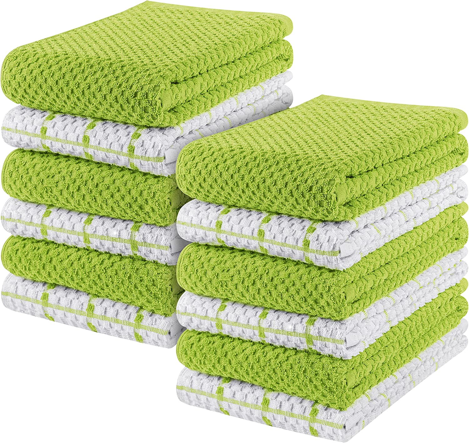 Toallas de cocina (paquete de 12), 15 x 25 pulgadas, 100 % algodón hilado en anillos, súper suaves y absorbentes, juego de toallas de cocina, paños de cocina y toallas de bar (negro)