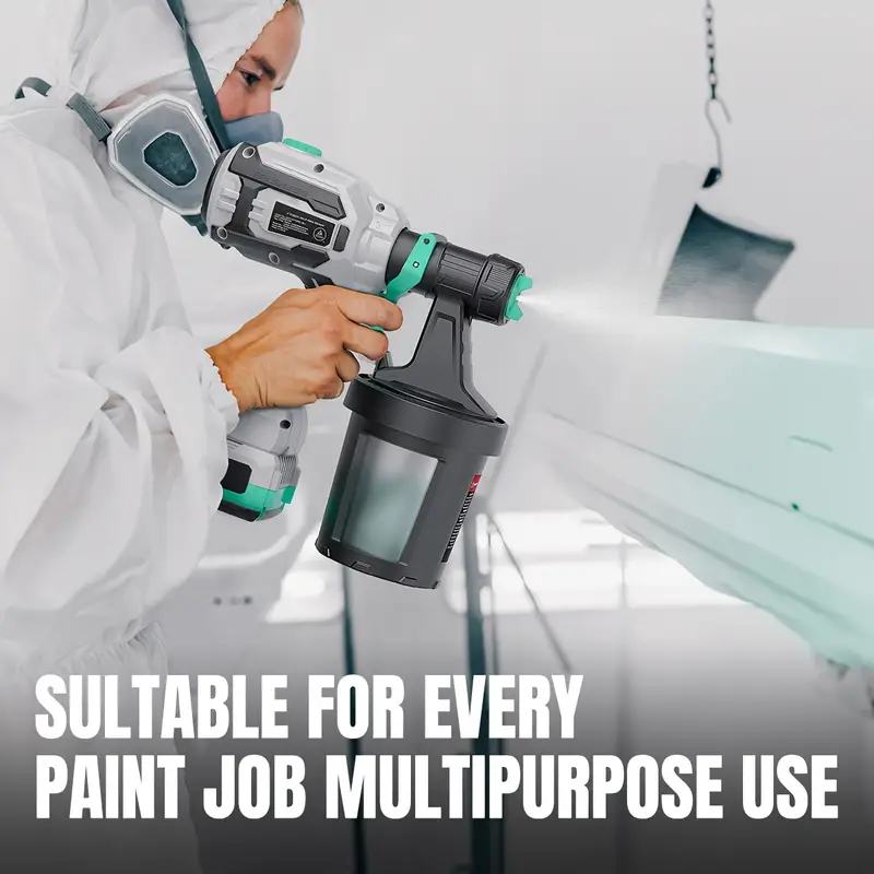 20v paint sprayer with brushless motor airless paint sprayer paint sprayer for house painting cordless paint sprayer spray paint gun with 4 0 ah battery charger 4 nozzles 800ml container for home interior exterior car deck fence furniture details 7