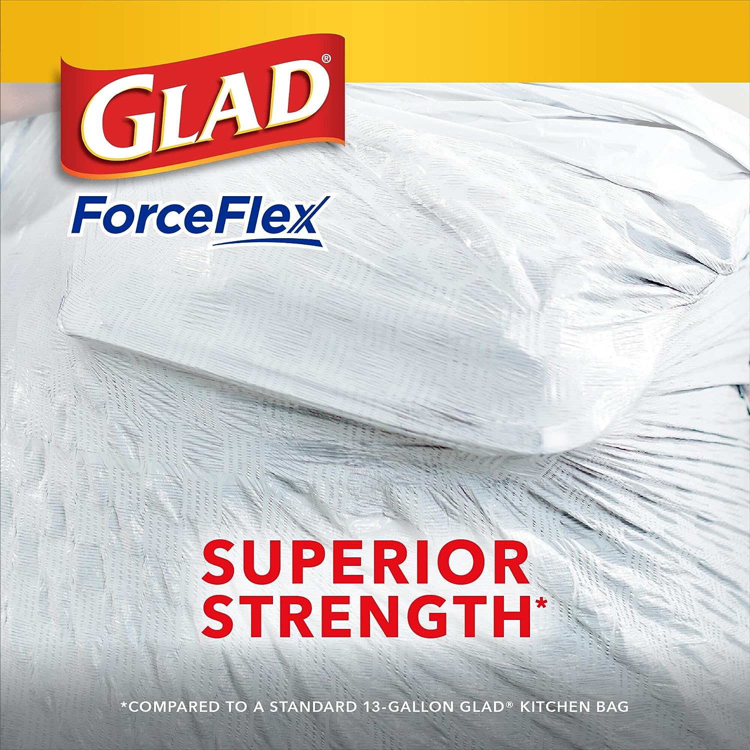 Glad Protection Series Force Flex - Protector de olores con cordón Gain Original, 13 galones, 1/110 unidades