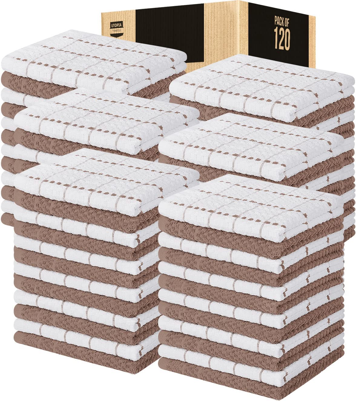 Toallas de cocina (paquete de 12), 15 x 25 pulgadas, 100 % algodón hilado en anillos, súper suaves y absorbentes, juego de toallas de cocina, paños de cocina y toallas de bar (negro)