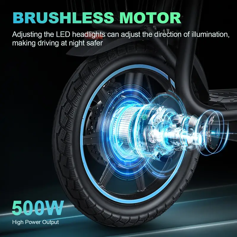 Patinete eléctrico para adultos con asiento, patinetes eléctricos con motor de 500 W, 30 km/h, autonomía de 45 km, batería extraíble de 48 V 13 Ah, patinete eléctrico con asiento M5 Elite - AE86 Origin, detalles 7