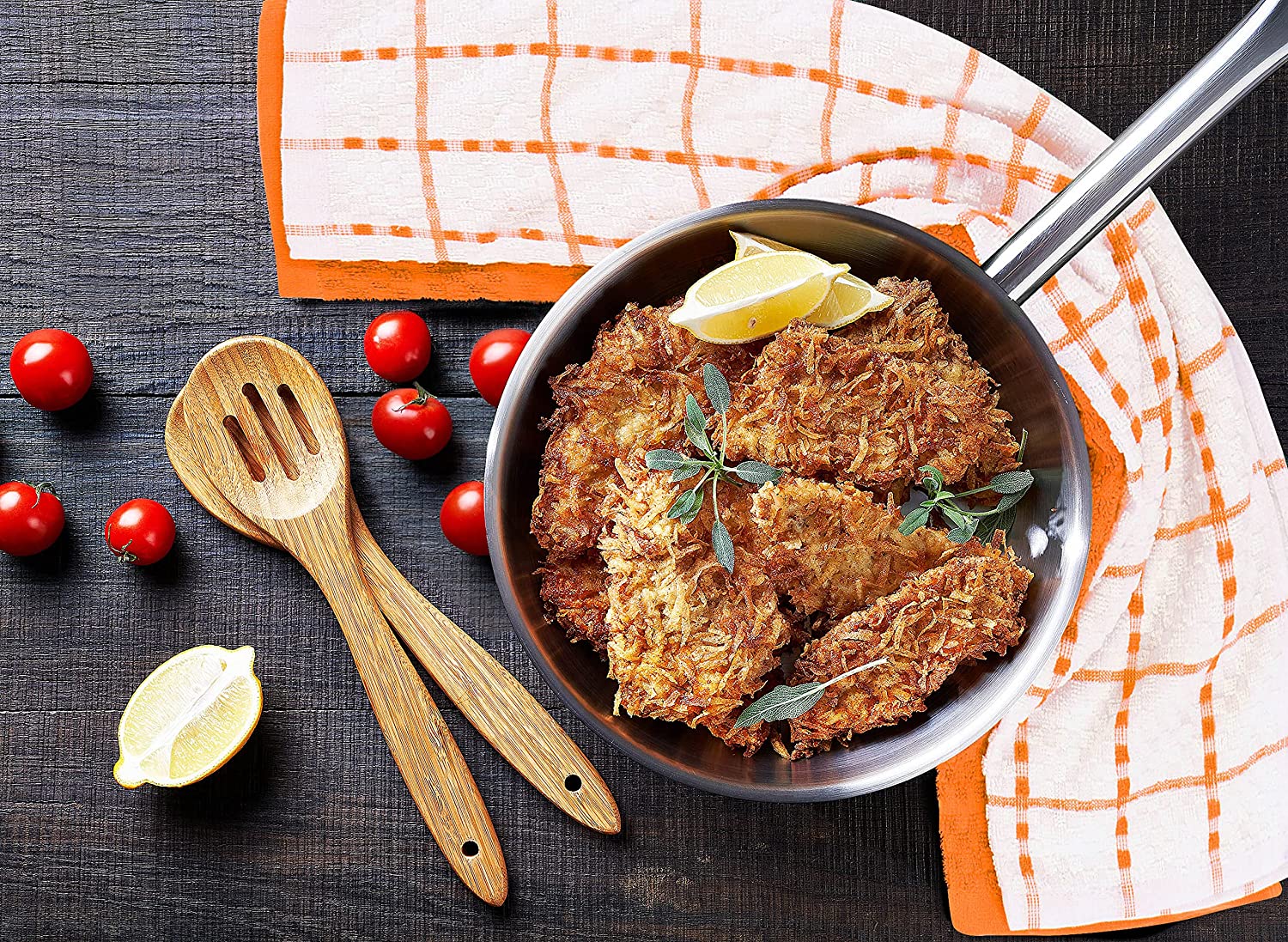 Toallas de cocina (paquete de 12), 15 x 25 pulgadas, 100 % algodón hilado en anillos, súper suaves y absorbentes, juego de toallas de cocina, paños de cocina y toallas de bar (negro)