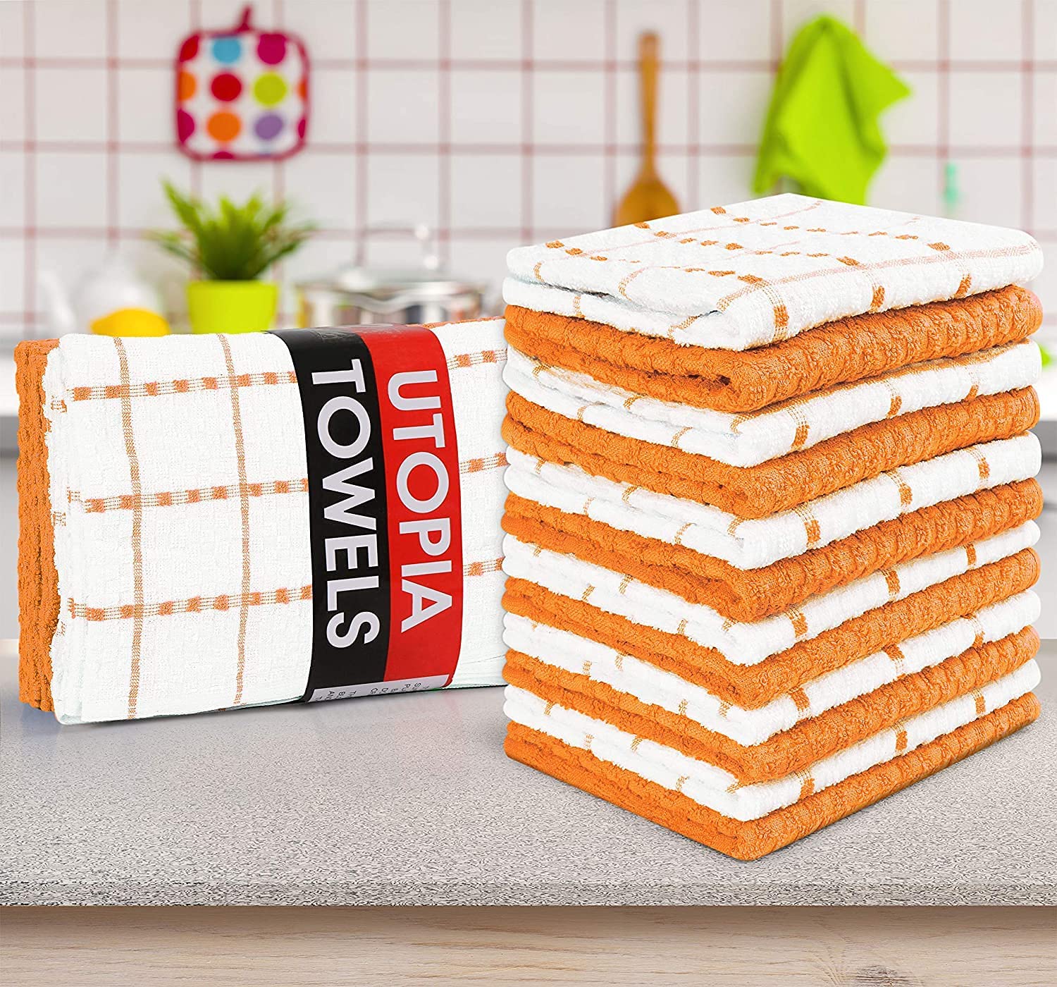 Toallas de cocina (paquete de 12), 15 x 25 pulgadas, 100 % algodón hilado en anillos, súper suaves y absorbentes, juego de toallas de cocina, paños de cocina y toallas de bar (negro)