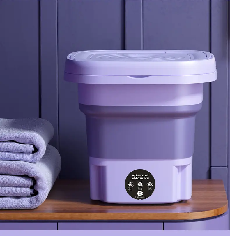 Mini lavadora plegable portátil de alta capacidad de 8 l con 3 modos de limpieza profunda Lavado semiautomático Secado suave por centrifugado para viajes en vehículos recreativos, campamentos detalles 22
