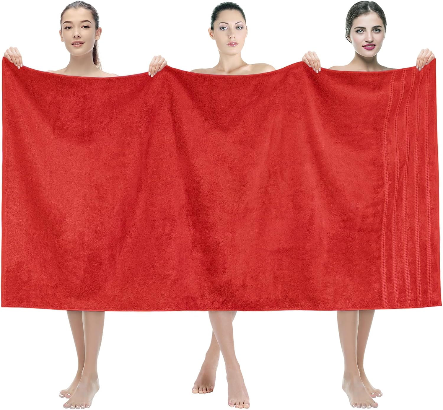 Juego de toallas de lujo American Soft Linen de 6 piezas: 2 toallas de baño, 2 toallas de mano y 2 toallitas, 100 % algodón turco, color gris claro.