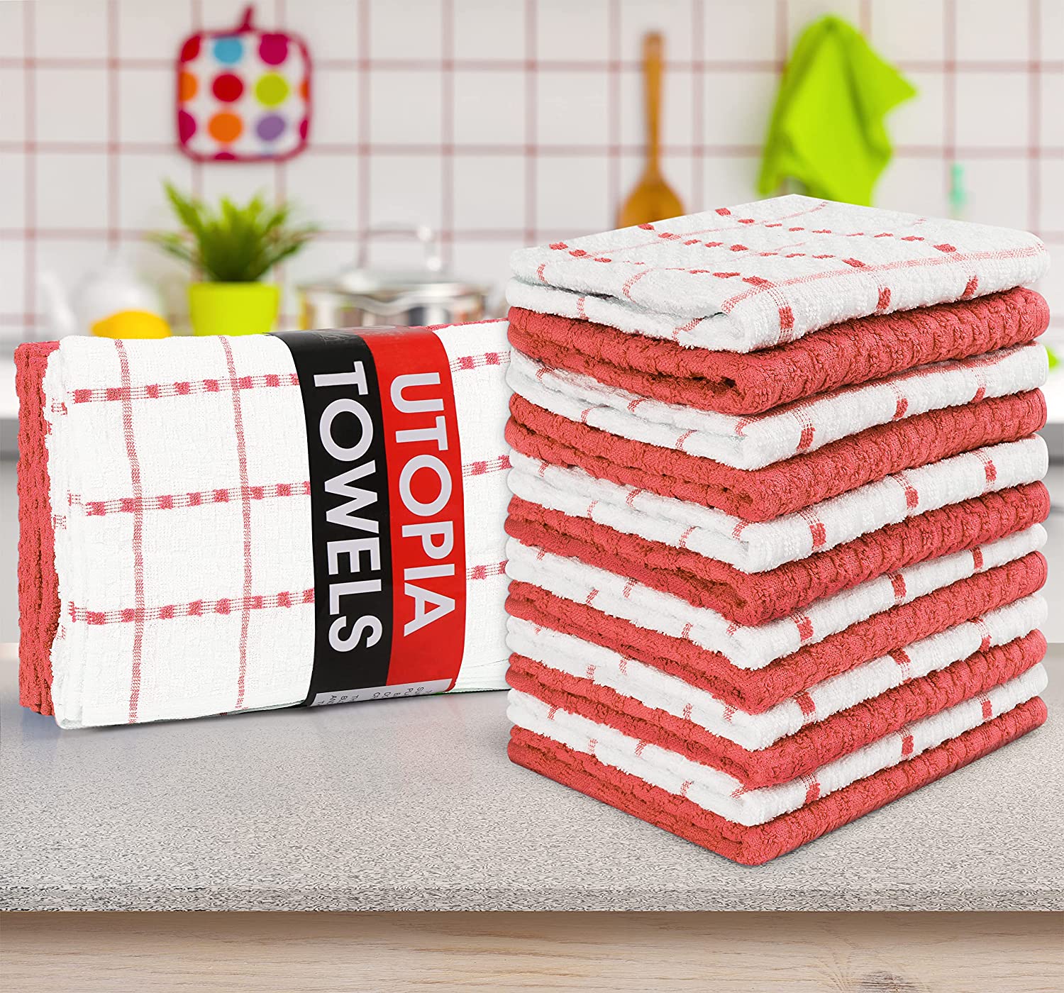 Toallas de cocina (paquete de 12), 15 x 25 pulgadas, 100 % algodón hilado en anillos, súper suaves y absorbentes, juego de toallas de cocina, paños de cocina y toallas de bar (negro)