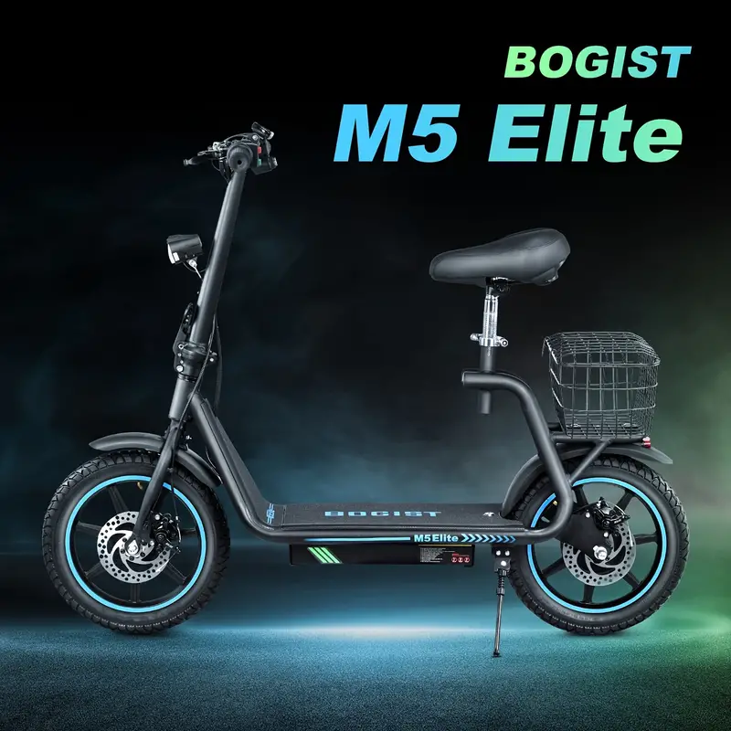 Patinete eléctrico para adultos con asiento, patinetes eléctricos con motor de 500 W, 30 km/h, autonomía de 45 km, batería extraíble de 48 V 13 Ah, patinete eléctrico con asiento M5 Elite - AE86 Origin, detalles 9