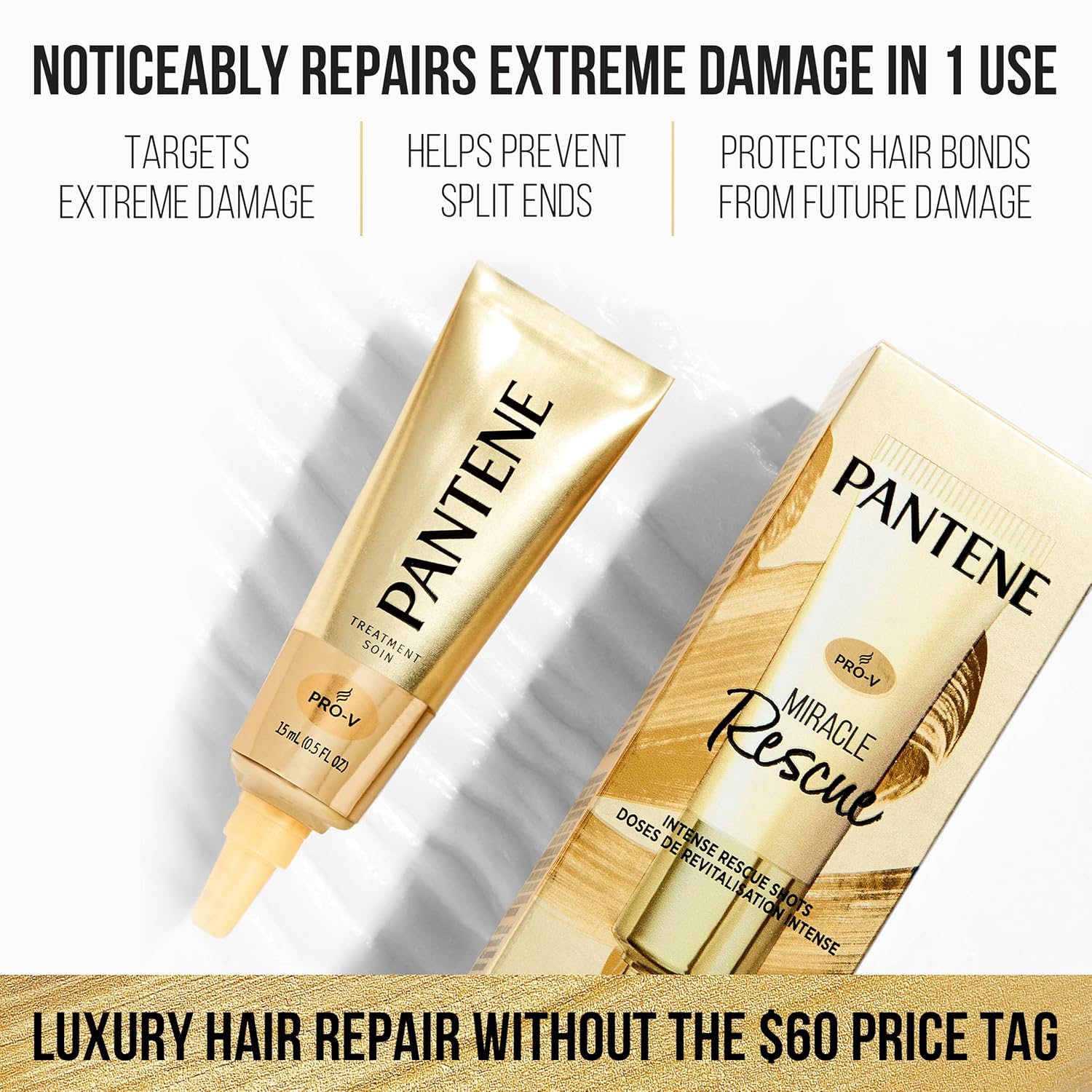 Set de champú y acondicionador Pantene, tratamiento capilar hidratante diario con nutrientes Pro-V para cabello seco y teñido, hidratación y nutrición duraderas, 27.7 onzas líquidas cada uno, paquete de 2