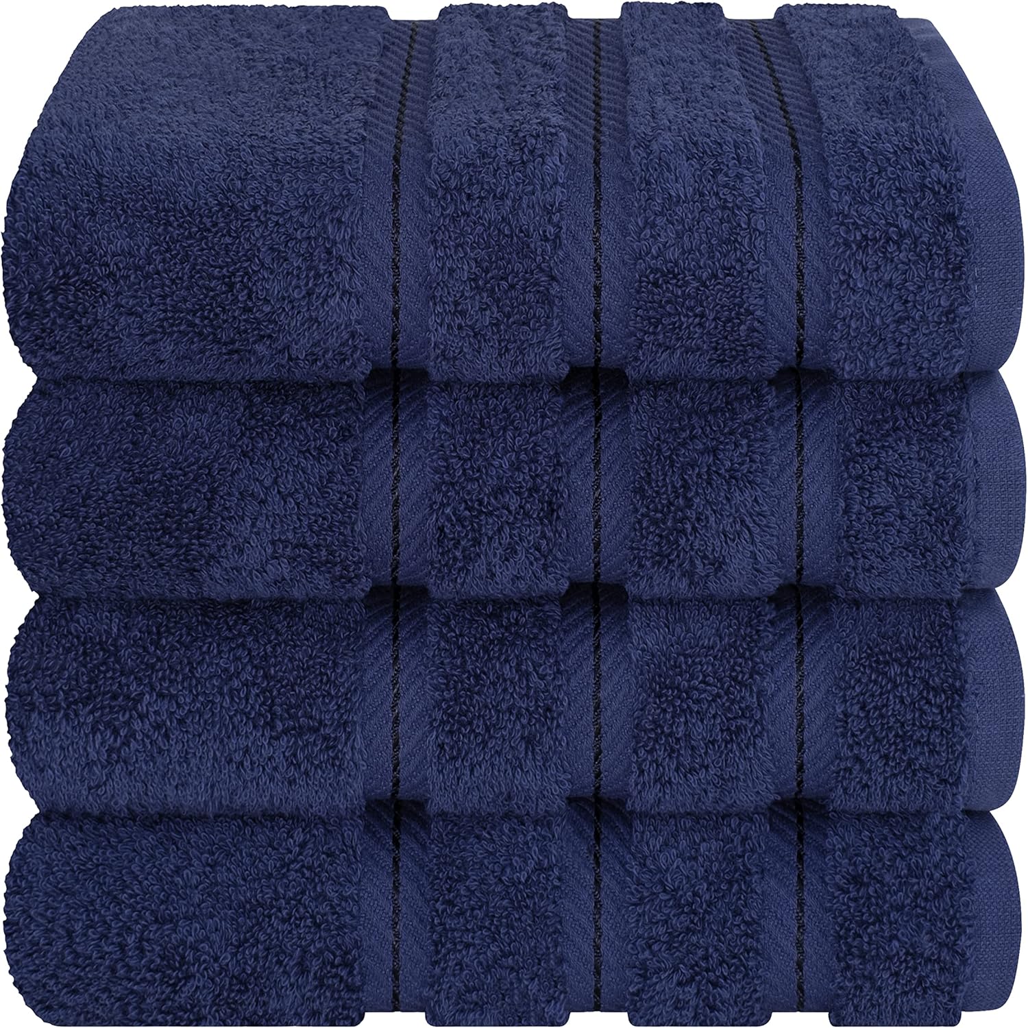 Juego de toallas de lujo American Soft Linen de 6 piezas: 2 toallas de baño, 2 toallas de mano y 2 toallitas, 100 % algodón turco, color gris claro.