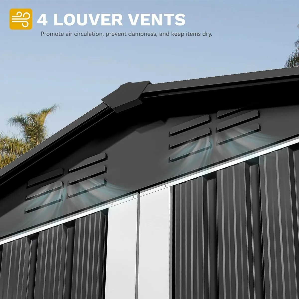 Cobertizo De Almacenamiento De Metal De 6x4 Pies, Dwvo Gris