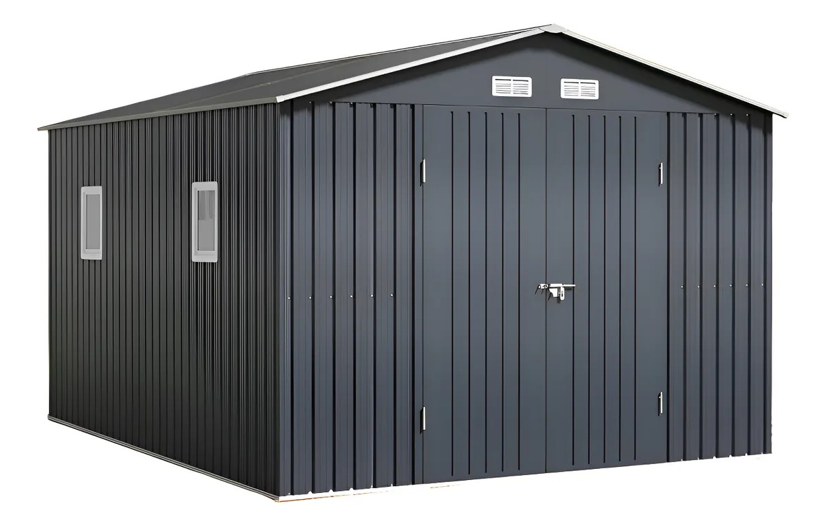 Cobertizo, 10x12 Pies, C/puertas Y Ventanas Con Cerradura As Described