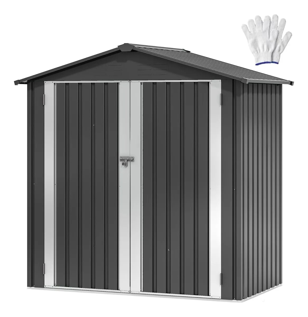 Cobertizo De Almacenamiento De Metal De 6x4 Pies, Dwvo Gris