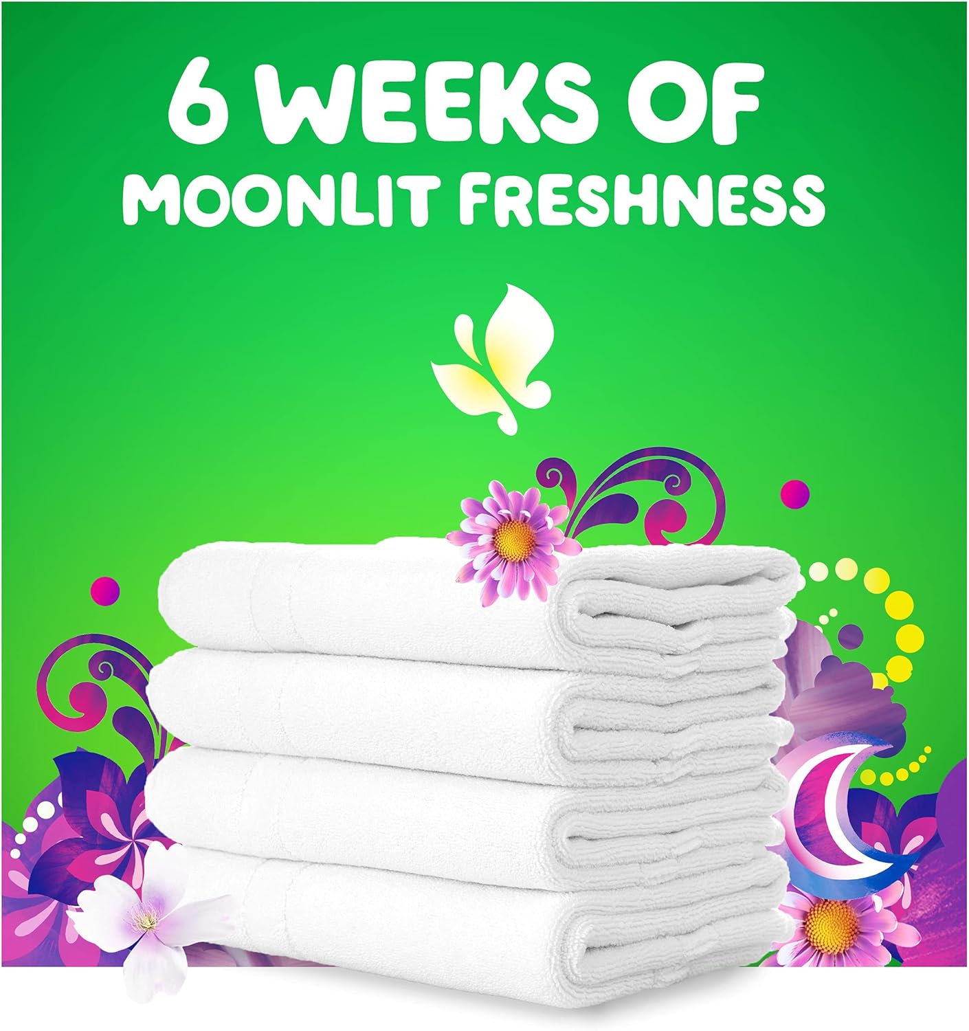 Detergente líquido para ropa Gain + Aroma Boost, aroma a brisa de luna, 107 cargas, 154 onzas líquidas, compatible con alta eficiencia (HE) con Febreze y Oxi (125)