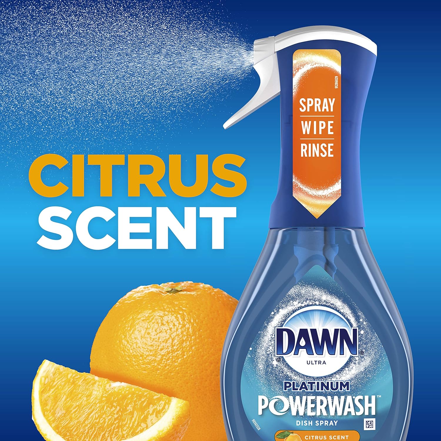 Aerosol lavavajillas Dawn Platinum Powerwash, jabón lavavajillas, aroma fresco, paquete de 1 pulverización (16 oz) + 3 repuestos (16 oz cada uno)