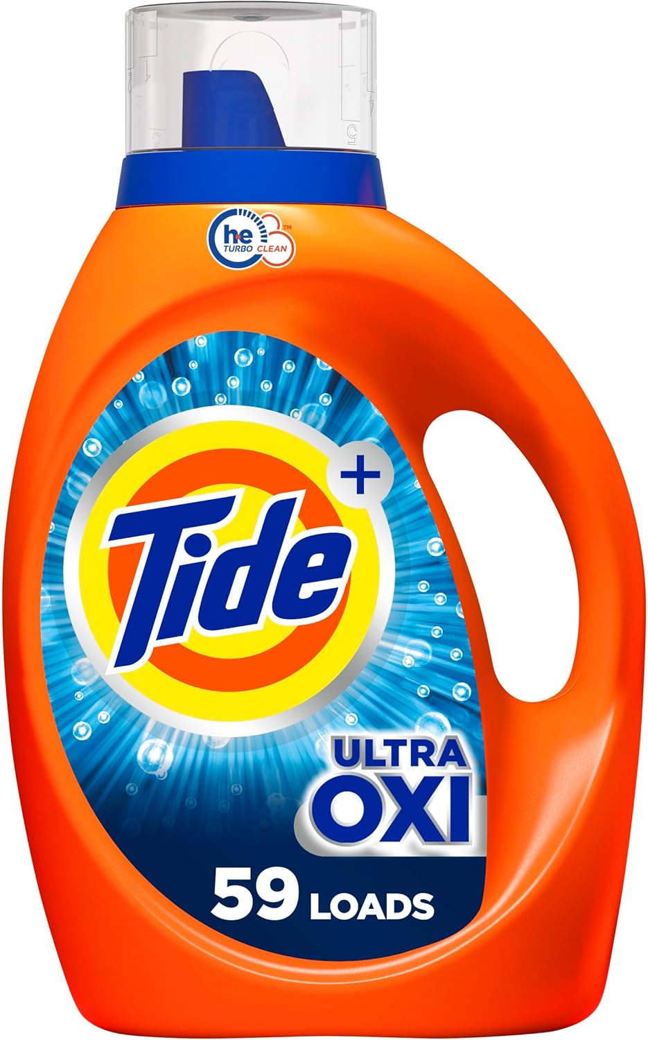 Jabón detergente líquido para ropa Tide Ultra Oxi, compatible con HE, 94 cargas, 132 onzas líquidas