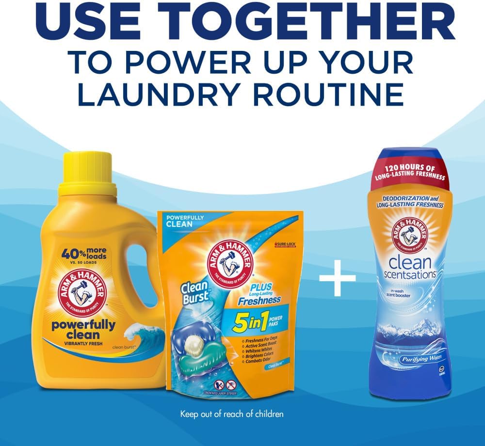 Detergente líquido para ropa Arm & Hammer Clean Burst, 170 cargas, 170 onzas líquidas