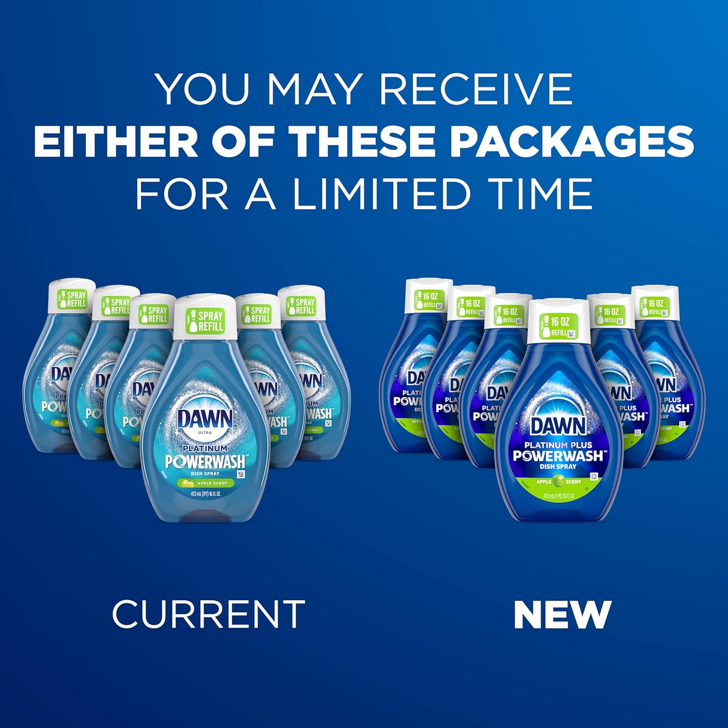 Aerosol lavavajillas Dawn Platinum Powerwash, jabón lavavajillas, aroma fresco, paquete de 1 pulverización (16 oz) + 3 repuestos (16 oz cada uno)