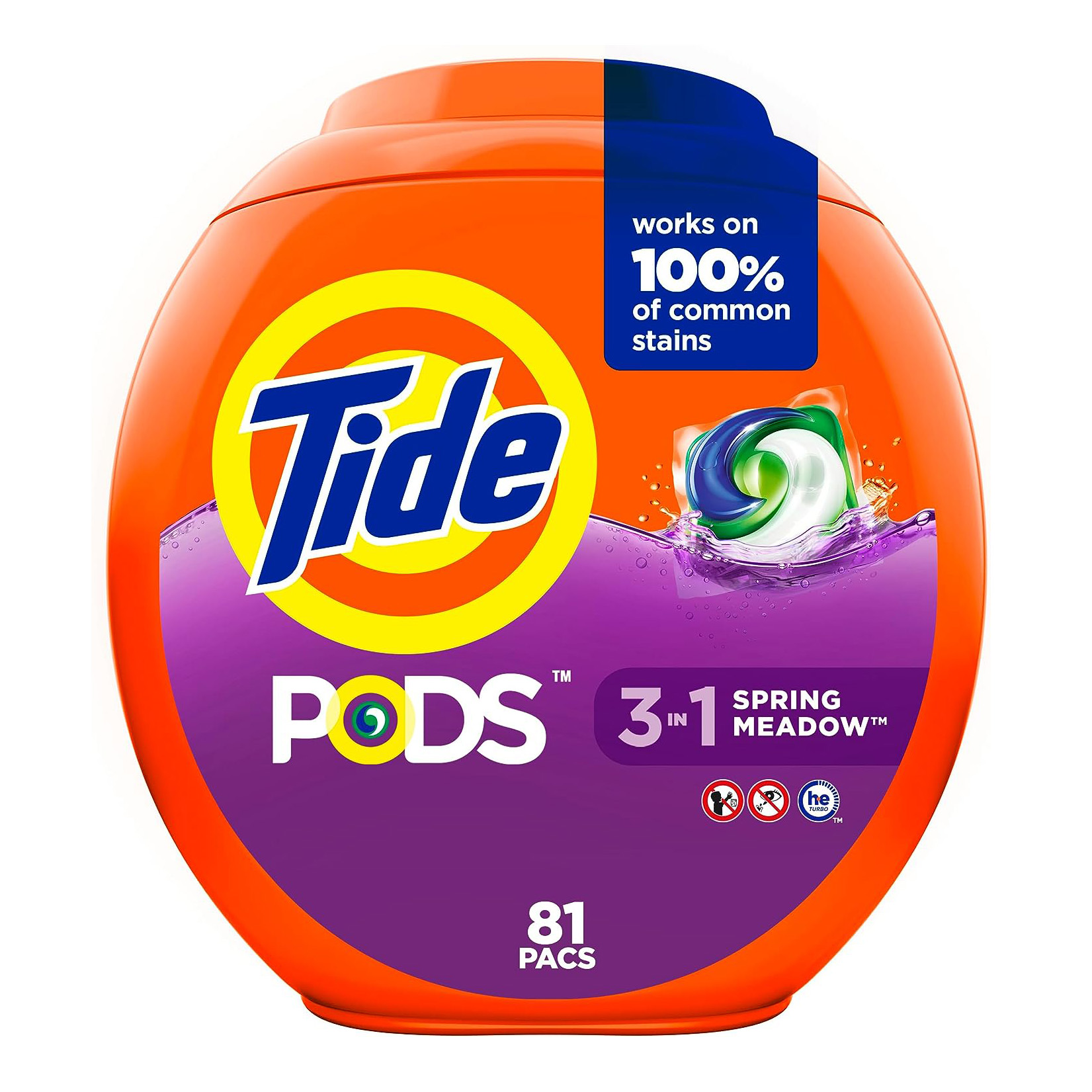Cápsulas de jabón detergente para ropa Tide PODS, Spring Meadow, 81 unidades