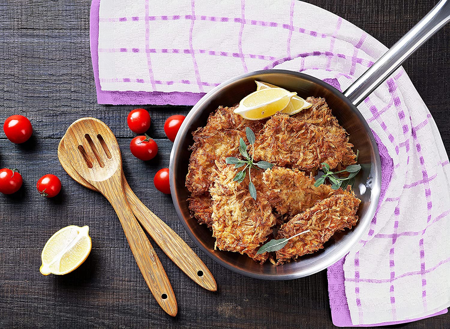 Toallas de cocina (paquete de 12), 15 x 25 pulgadas, 100 % algodón hilado en anillos, súper suaves y absorbentes, juego de toallas de cocina, paños de cocina y toallas de bar (negro)