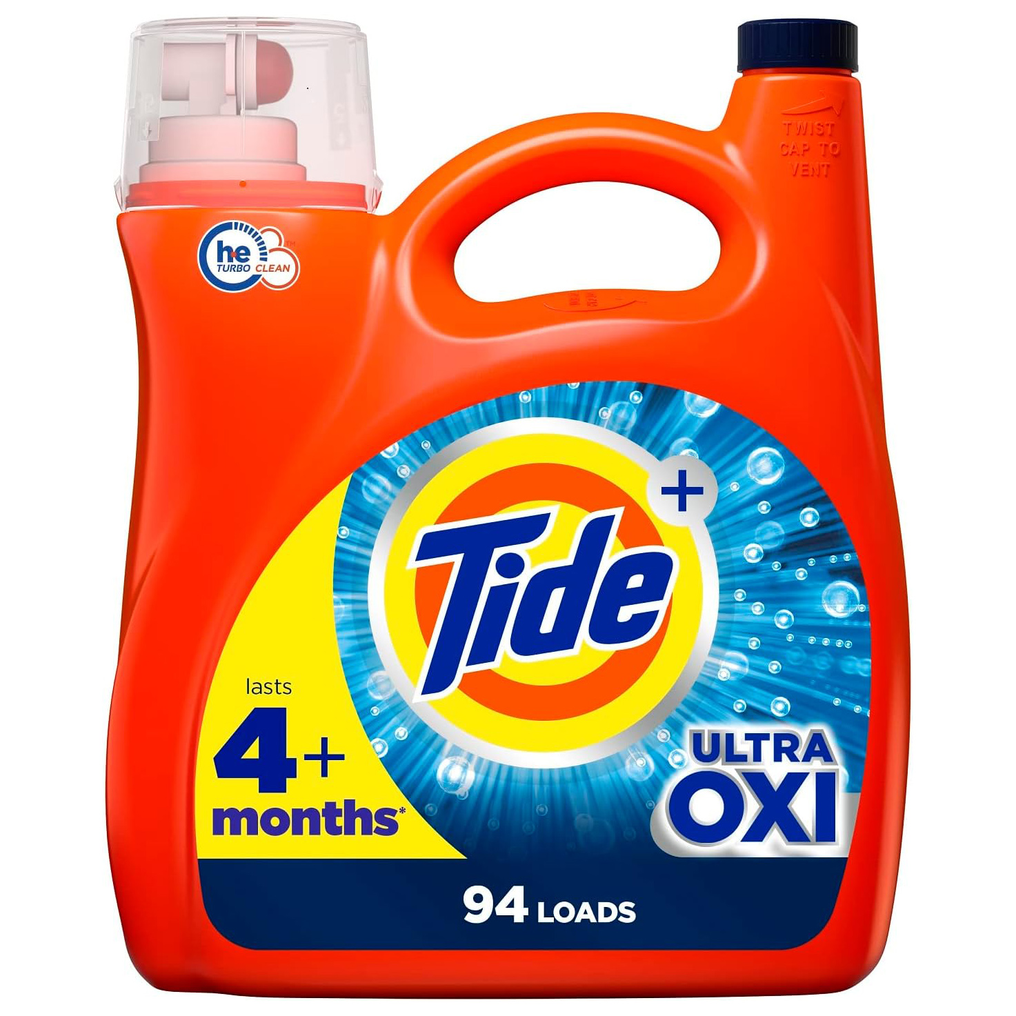 Detergente líquido para ropa Tide Ultra Oxi, 59 cargas, 84 onzas líquidas, compatible con HE