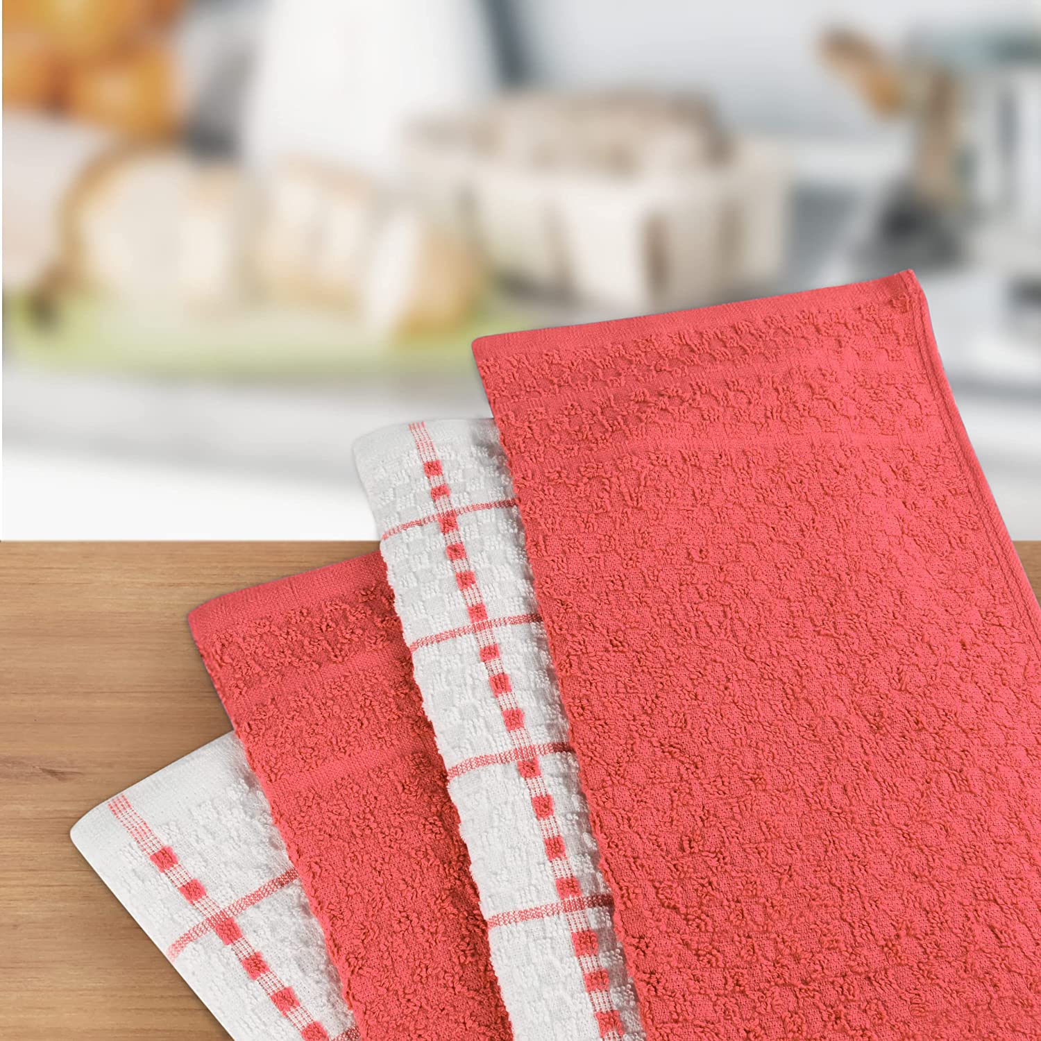 Toallas de cocina (paquete de 12), 15 x 25 pulgadas, 100 % algodón hilado en anillos, súper suaves y absorbentes, juego de toallas de cocina, paños de cocina y toallas de bar (negro)