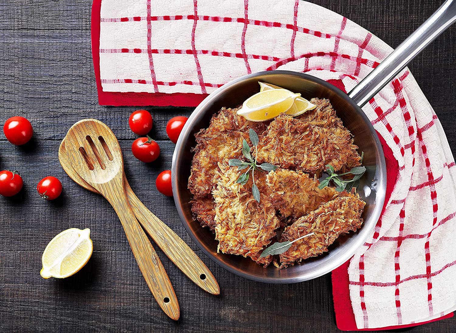 Toallas de cocina (paquete de 12), 15 x 25 pulgadas, 100 % algodón hilado en anillos, súper suaves y absorbentes, juego de toallas de cocina, paños de cocina y toallas de bar (negro)