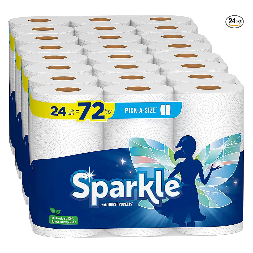 Toallas de papel Sparkle® Pick-A-Size®, 6 rollos dobles = 12 rollos regulares