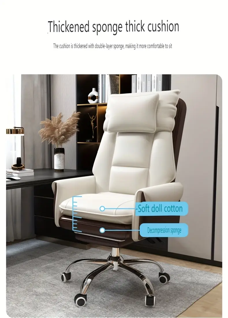 silla de   ergonómica con reclinador, silla de computadora de juego   espalda ajustable,   de metal con acolchado de algodón, silla de escritorio   con   manual de  , no necesita electricidad ni batería, compatible con suelos duros,   de limpiar, diseño de espalda   tapizada detalles 5