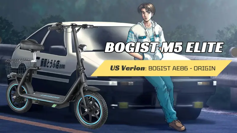 Patinete eléctrico para adultos con asiento, patinetes eléctricos con motor de 500 W, 30 km/h, autonomía de 45 km, batería extraíble de 48 V 13 Ah, patinete eléctrico con asiento M5 Elite - AE86 Origin, detalles 3