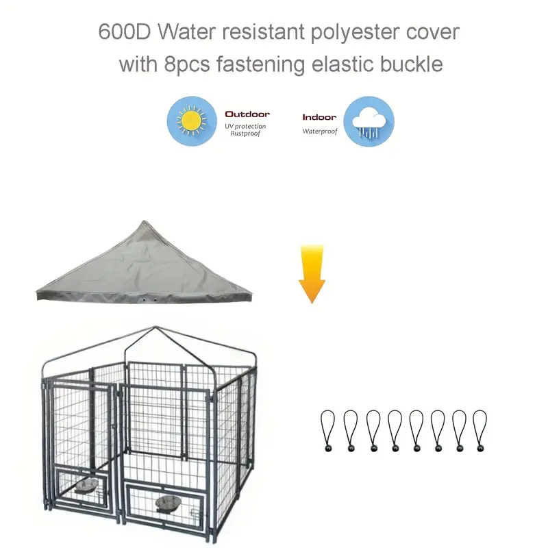 1pc (  cubierta) cubierta de kennel para perros   con 8pcs de   elástica de sujeción adecuada para   kennel de perros de la imagen detalles 3