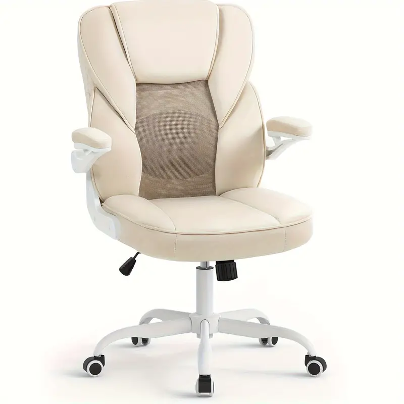 Silla de   Ejecutiva Ergonómica con Brazos y Ruedas - Cómoda, Altura Ajustable, Malla Transpirable y Forro Polar Teddy, Silla   para Escritorio en Casa -   detalles 2