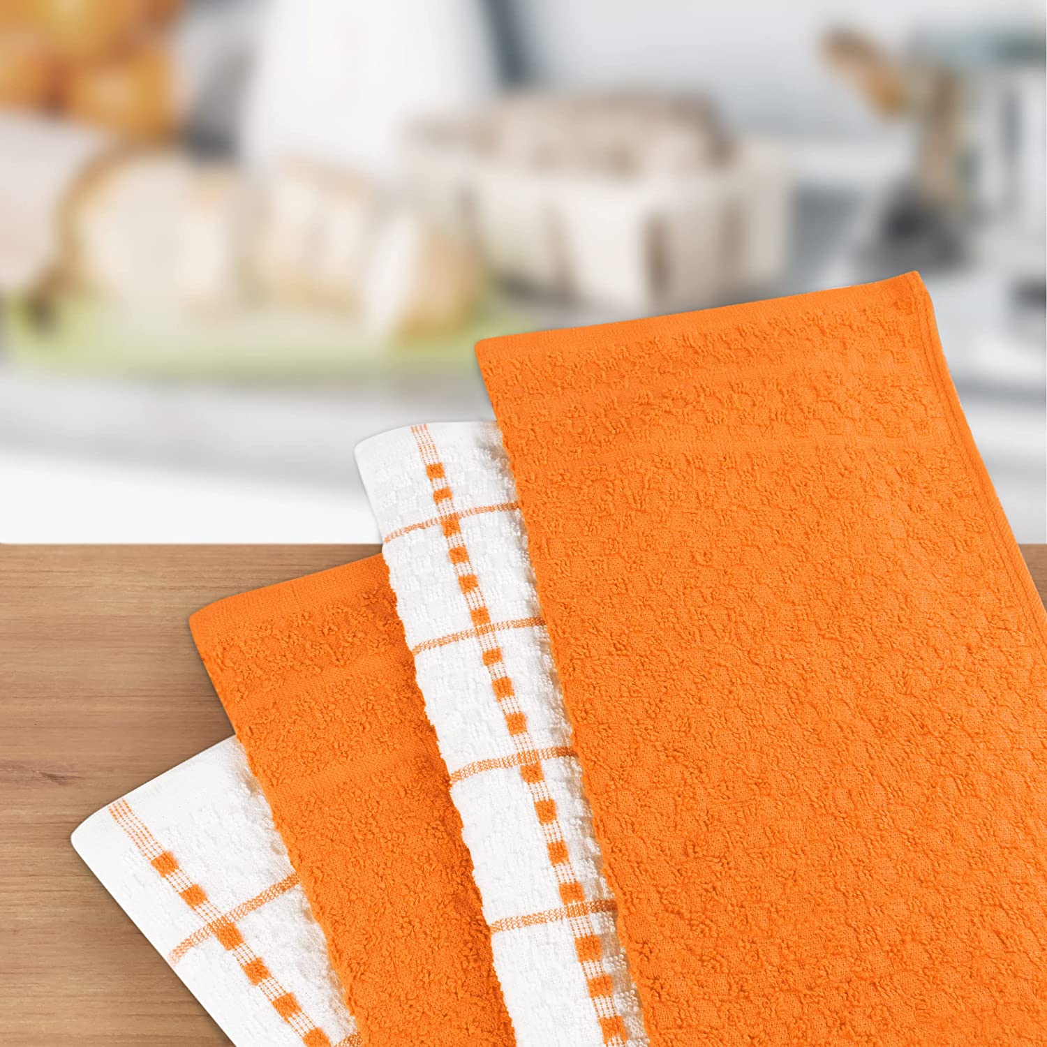 Toallas de cocina (paquete de 12), 15 x 25 pulgadas, 100 % algodón hilado en anillos, súper suaves y absorbentes, juego de toallas de cocina, paños de cocina y toallas de bar (negro)