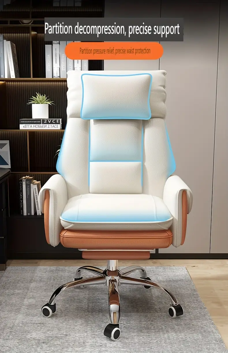 silla de   ergonómica con reclinador, silla de computadora de juego   espalda ajustable,   de metal con acolchado de algodón, silla de escritorio   con   manual de  , no necesita electricidad ni batería, compatible con suelos duros,   de limpiar, diseño de espalda   tapizada detalles 2