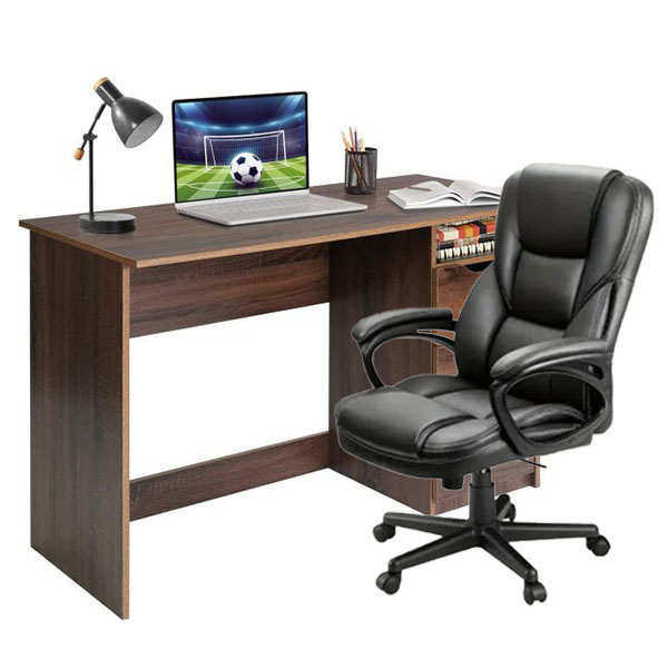 Silla Ejecutiva Ergo + Mesa de Estudio de Escritura Multipropósito para Computadora