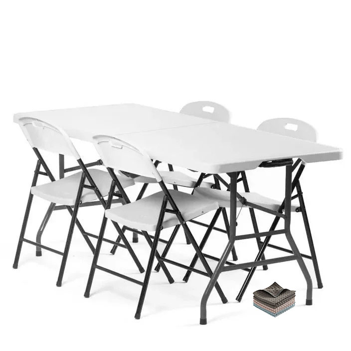 Mesa rodante LL de alta calidad con 4 sillas ---COMBO